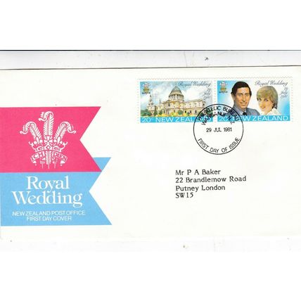 New Zealand 1981 Royal Wedding FDC Bureau Cancel VGC Unaddressed