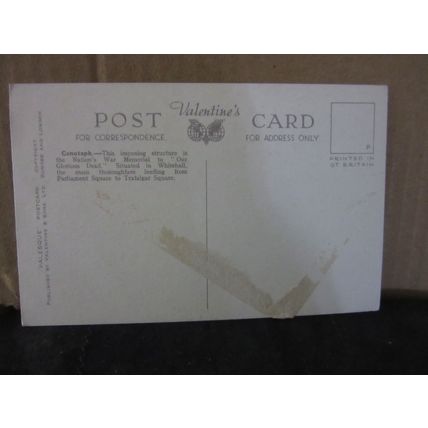 CENOTAPH, WHITEHALL, LONDON unused vintage postcard by Valentine =
