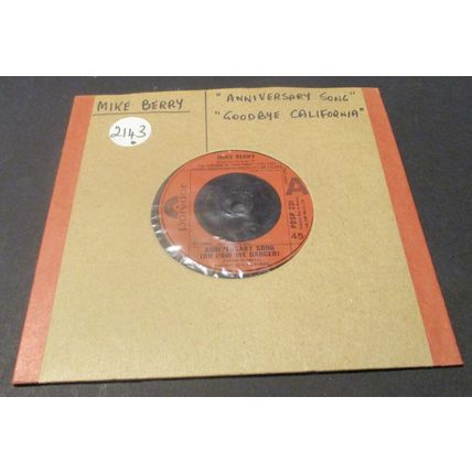 Mike Berry - Anniversary Song (Oh How We Danced) - 7'' Vinyl Single