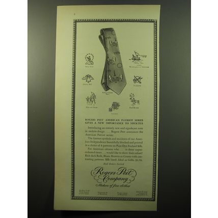 1950 Rogers Peet American Patriot Series Ties Advertisement