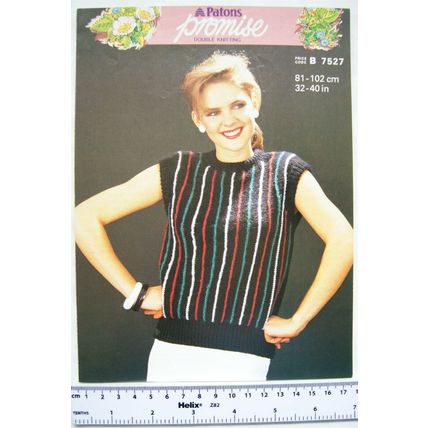 1984 Patons 7527 striped slipover, DK