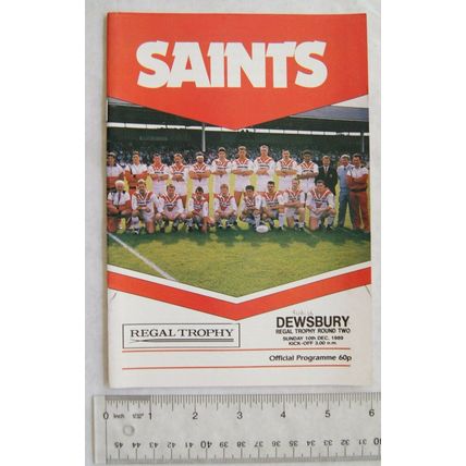 1989 programme St. Helens v. Dewsbury, Regal Trophy Round 2