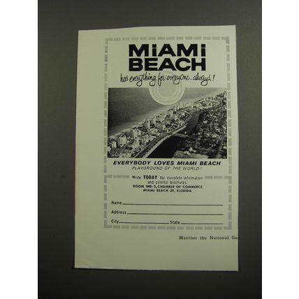 1961 Miami Beach Florida Ad - Miami Beach has everything for everyone.. always!