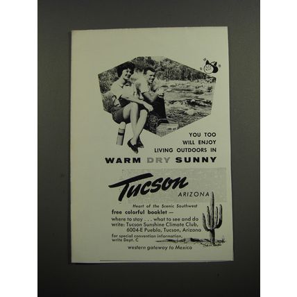 1961 Tucson Arizona Ad - You too will enjoy living outdoors