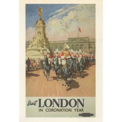 Visit Britain Changing Of The Guard London Travel Advertising Postcard