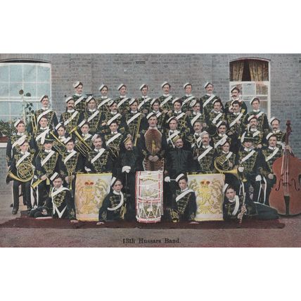 18th Hussars Military Band Antique Rare Postcard