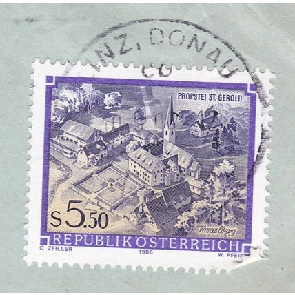 Linz Donau cancel Austria 1989 on Propstei St Gerold 5.5s VGC