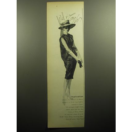 1958 Lord & Taylor Mari Dress Ad - Implication