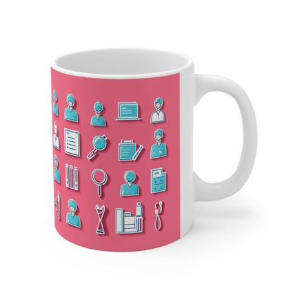 Professional Worker Pink Doctor and Nurse #5 Ceramic Coffee Mug 11oz