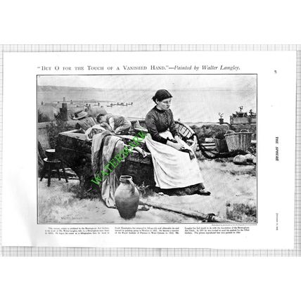 Walter Langley Artist Birmingham Vanished Hand - 1903 News Page / Print