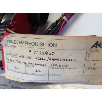 MOTOMAN L106/HW8170511-A ROBOTIC S-AXIS INTERNAL WIRE HARNESS,3121050 Cable,FK