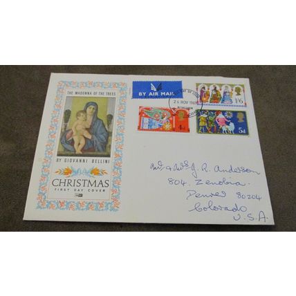 Philart 1969 GB FDC Cover - Christmas set - Llandelio Bethlehem fr