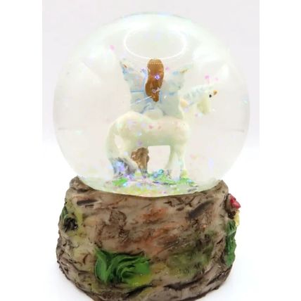 Blue Fairy & Unicorn Snowglobe Ornament Figurine 8 CM Gift Home Decor Mythical