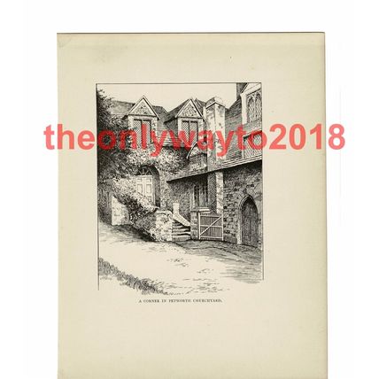 Corner of Petworth Churchyard, Sussex, Book Illustration (Print), 1903