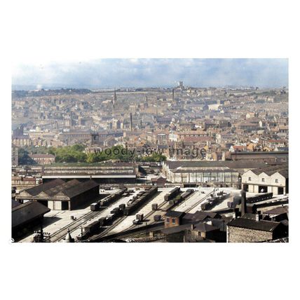 ptc8381 - Yorks' - An early aerial view across Dewsbury Market Town - print 6x4