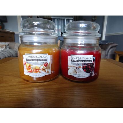 Yankee Candles 2 x 340g Home Inspiration Cherry Vanilla & Cider Tasting NEW