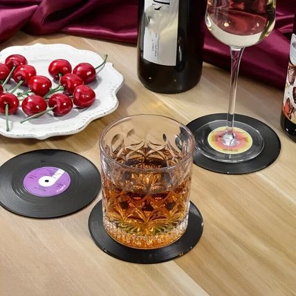 6 Vinyl Record Style Beer/Place Mats/Coasters Retro Boxed NEW *UK Seller*