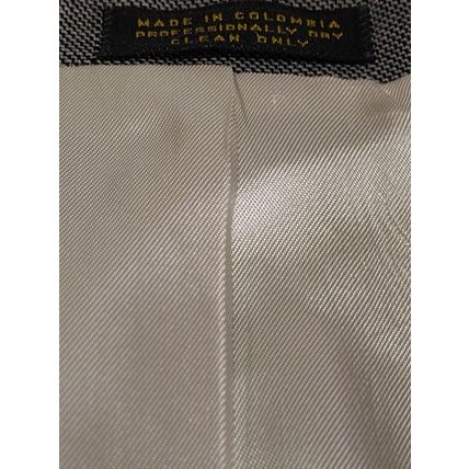 Oscar de la Renta Mens Blazer Gray Double Breasted Button Sleeve Pockets