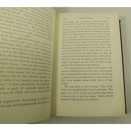 Antique Victorian Leather Hunting Book Rifle and The Hound In Ceylon 1874 Baker