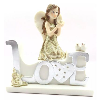Love Angel Holding a Flower Ornament 14.5 CM Great Gift Mothers Day Figurine