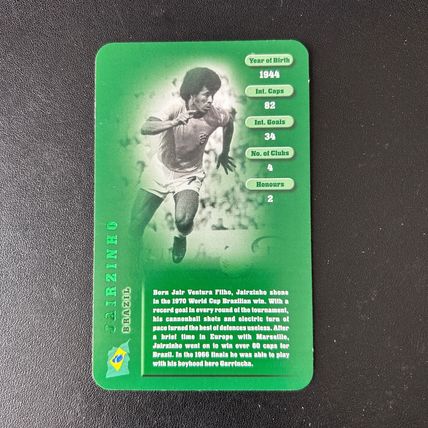 JAIRZINHO JAIR BRAZIL WORLD CUP TOP TRUMPS LIMITED EDITION LEGENDS CARD MINT