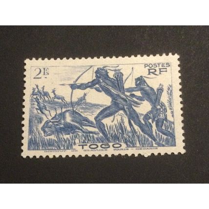 French Togo mint stamps 1940 sg 144 2f light ultramarine hunting MH