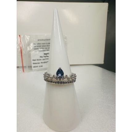 Bomb Party Ring Sz7 RBP5954 Perfect Addition LC Aqua Blue Spinel Rhodium Pl