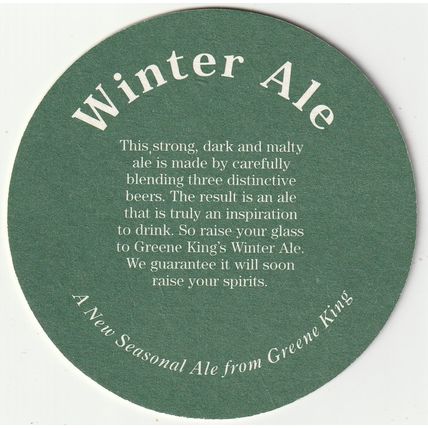 BEER MAT - GREENE KING BREWERY - WINTER ALE - (Cat No 144) - (1994)
