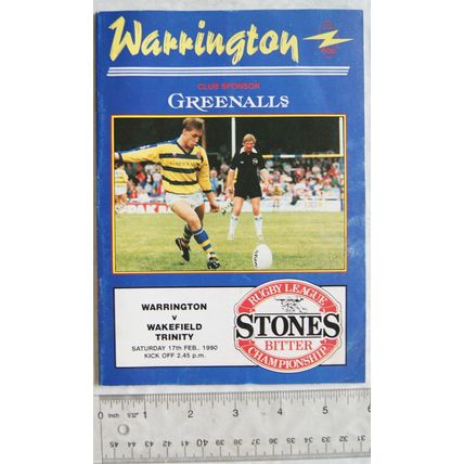 1990 programme Warrington v. Wakefield Trinity