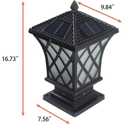 Kendal Large Outdoor Solar Powered LED Light Lamp (Black-8406)