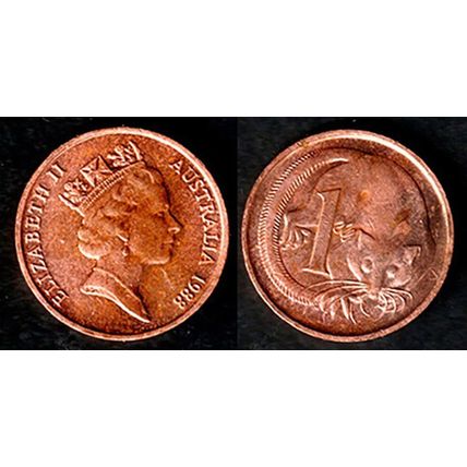 Australia One Cent 1988 Used Coin Possum Queen Elizabeth II 1c QE II mm