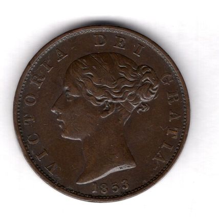 Great Britain. Victoria. Halfpenny 1853. dy18800