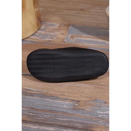 Black Halloween Pumpkin Print Plush Slippers