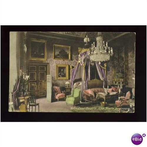 Berkshire WINDSOR CASTLE State Bedroom Postcard by Frith (75190)