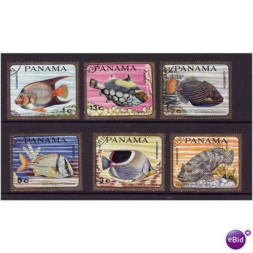 PANAMA 1968 FISH SET 6 VALS FINE USED