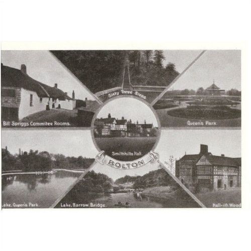 Multiview Postcard BOLTON 1913 Bill Spriggs Committee Room Queens Park etc Lancs