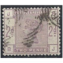 1883 SG189 2d Lilac Fine Used "BJ" . .