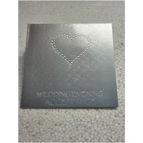 Wedding Evening Acceptance Card - silver foil card