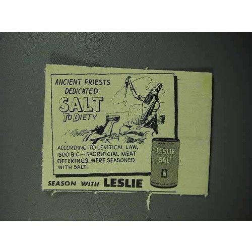 1946 Leslie Salt Ad - Priests Dedicated to Diety