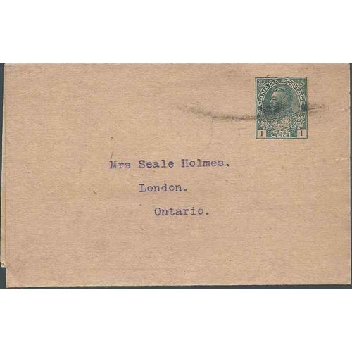 Canada #W12b Postal Wrapper USED roller cancel Admiral