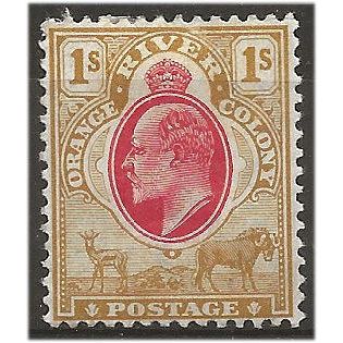 Orange River Colony 1903 SG146 1/- Scarlet & Bistre Mounted Mint . ..