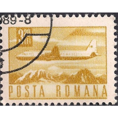 ROMANIA, AIR, Airliner over mountains, orange 1971, 3.20Lei, #3