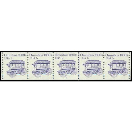 1897 1c Omnibus Very Fine MNH Dry Gum PNC 5/5 P0426