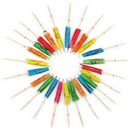 30pc Cocktail Party Umbrellas Cocktails Drink Drinking Colourful Parasol Stick