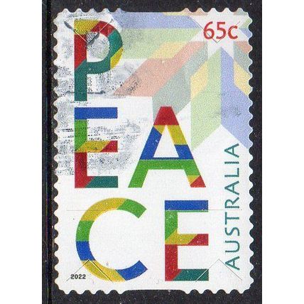 Australia 2022 Christmas - PEACE - Foiled / Embellished 65c s/a Used