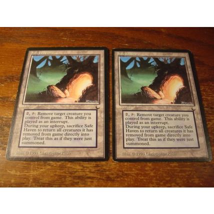 Magic The Gathering, MTG, 2-Cards, 1994, SAFE HAVEN, ex