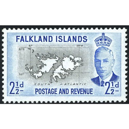 Falkland Islands KGVI 1952 2½d Black Ultramarine Unmounted Mint NHM SG 175 stamp