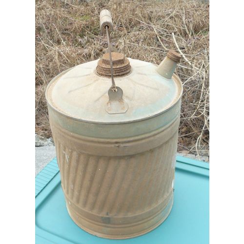 5 gallon gas or oil can , wooden handle