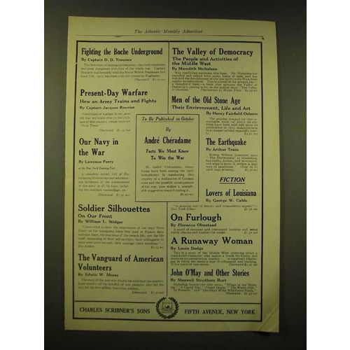 1918 Charles Scribner's Sons Ad - Fighting the Boche Underground by Captain