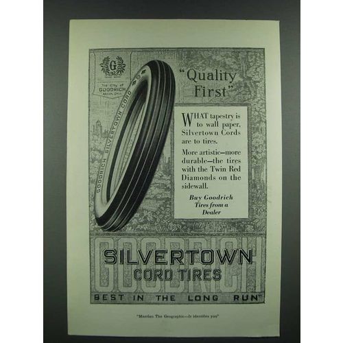 1919 Goodrich Silvertown Cord Tires Ad - Quality